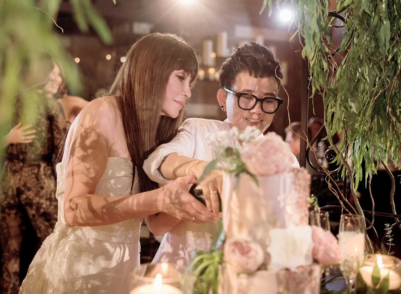 Trước ca sĩ Vũ Cát Tường, ca sĩ Phương Uyên cũng tổ chức đám cưới đồng tính. Ảnh: FB Phương Uyên.