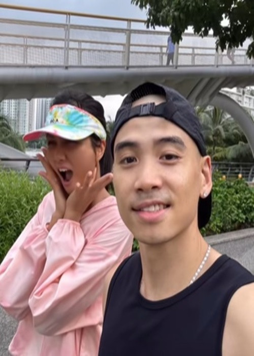 Vợ chồng H'hen Niê có sở thích tập gym, chạy bộ. Ảnh: FB Tuấn Khôi.