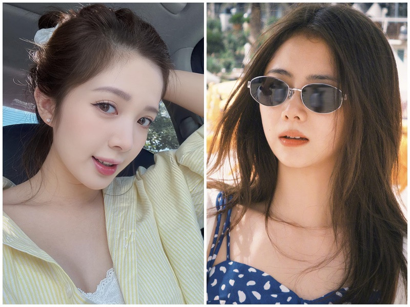 Ngọc Huyền năm nay 28 tuổi còn Đàm Tùng Vận 35 tuổi. Cả hai chỉ trông như 17-18 tuổi. Ảnh: Weibo Đàm Tùng Vận, FB Ngọc Huyền.