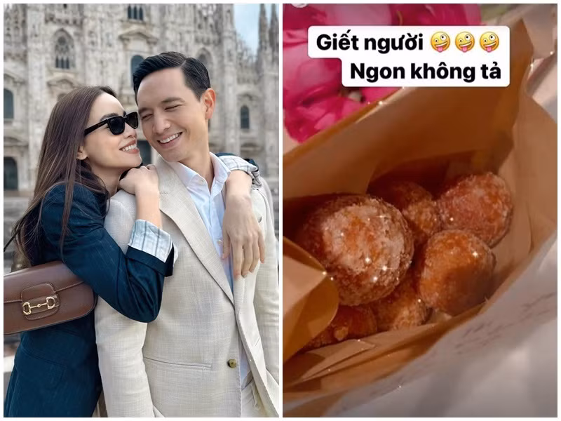 Dịp Valentine 2022, Kim Lý tặng Hồ Ngọc Hà bánh rán đường. Ảnh: Phụ Nữ Sức Khỏe, FB Kim Lý.