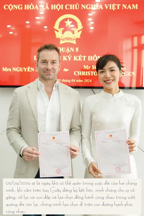  Siêu mẫu Minh Tú đăng ký kết hôn với Chris vào tháng 4/2024. Hai vợ chồng nữ người mẫu hẹn hò năm 2012 rồi chia tay. Năm 2018, Minh Tú và Chris tái hợp.