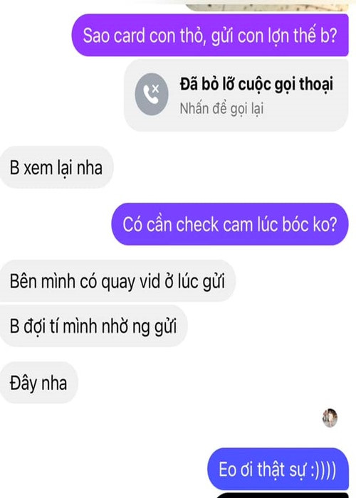 "Mình rất không thích cảm giác mua 1 đằng nhận 1 nẻo, không phải vô tình mà 1 sản phẩm lại gặp quá nhiều chuyện như thế đúng không ạ? May món tiền không quá lớn, mình xác định là của đi thay người rồi, chỉ muốn đăng lên để cảnh báo những ai yêu túi mù chân chính thôi", Huyền My cho hay. Ảnh: FB Huyền My.