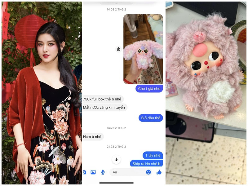 Mới đây, Á hậu Huyền My chia sẻ, cô đặt mua thú bông hình con thỏ mắt nước nhưng lại nhận được sản phẩm khác. Ảnh: FB Huyền My.