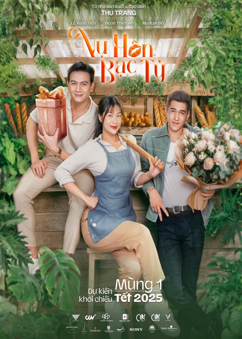 Trong phim Nụ hôn bạc tỷ, Lê Xuân Tiền đóng vai Quang - một doanh nhân trẻ giàu có, điềm đạm, theo đuổi Thúy Vân (Thiên Ân). Ảnh: FB Lê Xuân Tiền.