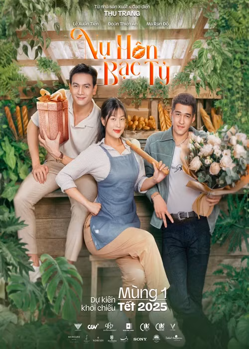 Trong phim Nụ hôn bạc tỷ, Lê Xuân Tiền đóng vai Quang - một doanh nhân trẻ giàu có, điềm đạm, theo đuổi Thúy Vân (Thiên Ân). Ảnh: FB Lê Xuân Tiền.