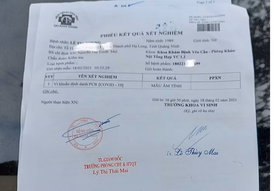 Kết quả xét nghiệm sẽ được thông báo và gửi trong 24 giờ sau khi lấy mẫu. Thời gian thông báo có thể lâu hơn trong trường hợp mẫu bệnh phẩm được lấy ngoài giờ làm việc hoặc vào cuối tuần.