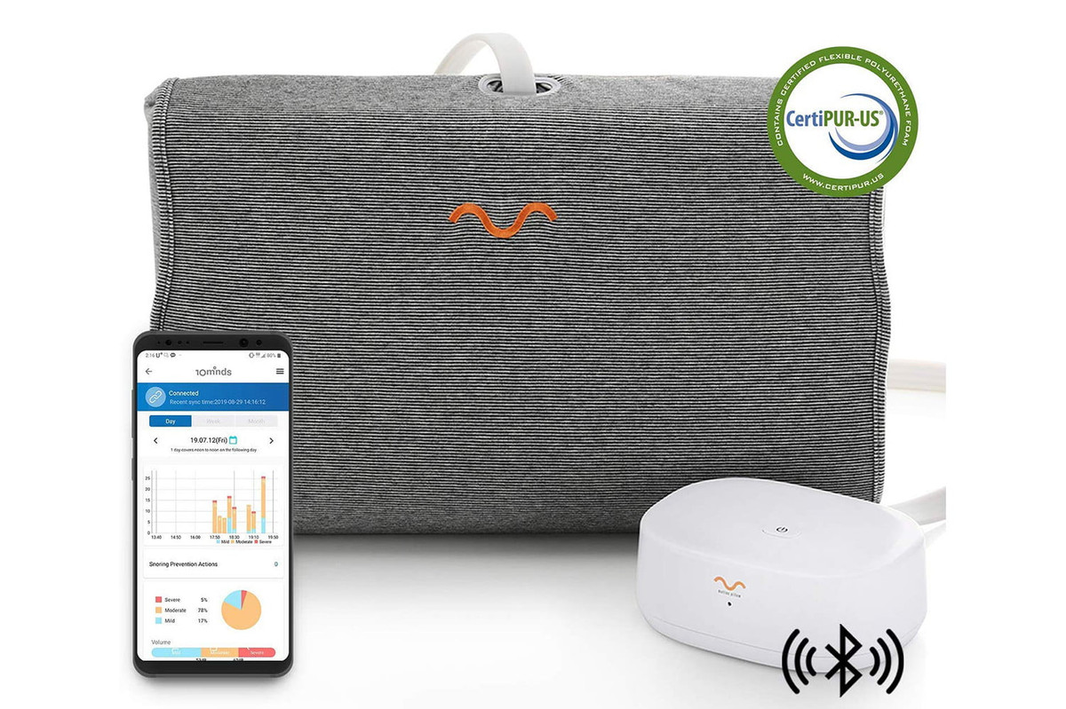 Bên trong gối có bốn túi khí có thể phồng lên, xẹp xuống dựa theo áp lực mà người kê lên nó tạo ra.