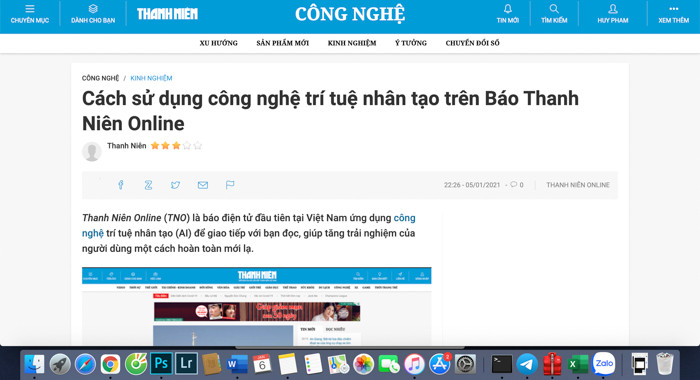 Ngày 5-1, báo Thanh niên Online chính thức ứng dụng công nghệ, sử dụng trợ lý ảo AI tương tác giọng nói vào hoạt động báo chí. Trước đó, công nghệ AI đã từng được trang thông tin MSN ứng dụng và báo VietnamPlus cũng đã có những nghiên cứu, thử nghiệm để phục vụ trải nghiệm độc giả tương tác qua giọng nói.