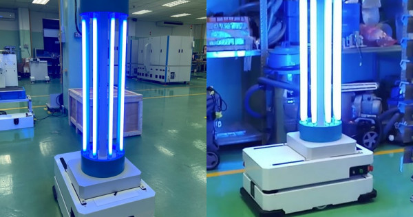 Tuy nhiên, loại ánh sáng này cũng có thể làm hỏng các tế bào da và mắt. Vì vậy trong lúc robot làm nhiệm vụ, không gian phải đảm bảo không có người.