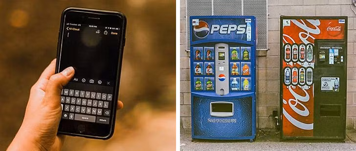 Điện thoại được phát minh cách đây khá lâu, nhưng máy bán hàng tự động thì còn xuất hiện trước. Chiếc điện thoại đầu tiên ra đời cách đây khoảng 1200 năm, còn máy bán hàng tự động đầu tiên là một trong những phát minh của Heron of Alexandria, đã xuất hiện từ khoảng 2.000 năm trước.