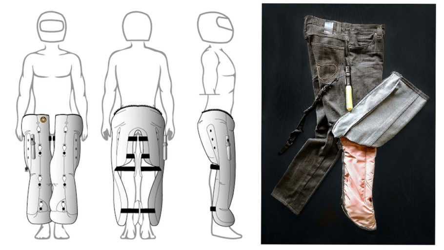Một công ty Pháp mang tên In&amp;motion cũng tạo ra hệ thống túi khí tự động. Thay vì sử dụng dây buộc để kích hoạt túi khí, công ty này tạo ra một hệ thống bao gồm định vị vệ tinh, con quay hồi chuyển và cảm biến gia tốc, tất cả đặt trong chiếc hộp chỉ lớn hơn chút so với điện thoại thông minh, đặt ở sau áo của người sử dụng.