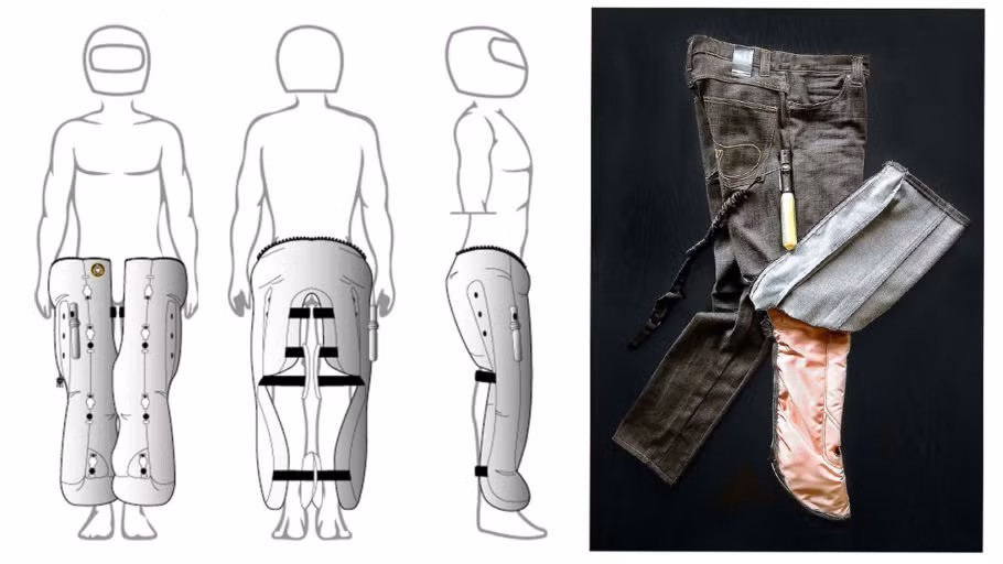 Một công ty Pháp mang tên In&amp;motion cũng tạo ra hệ thống túi khí tự động. Thay vì sử dụng dây buộc để kích hoạt túi khí, công ty này tạo ra một hệ thống bao gồm định vị vệ tinh, con quay hồi chuyển và cảm biến gia tốc, tất cả đặt trong chiếc hộp chỉ lớn hơn chút so với điện thoại thông minh, đặt ở sau áo của người sử dụng.