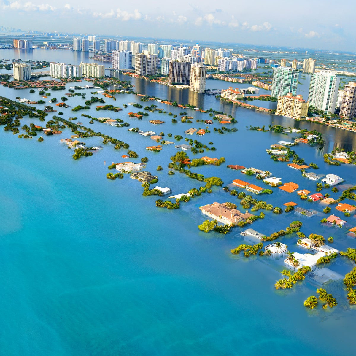 Sự gia tăng mực nước biển không kiểm soát có thể phá hủy nhà cửa của hơn 150 triệu người trên toàn thế giới. Ảnh: @AFP.