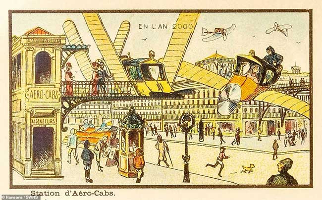 Theo các họa sĩ từ thế kỷ 19, 100 năm sau, con người trên thế giới sẽ có khả năng sinh sống dưới nước và bay lượn tự do như loài chim.
