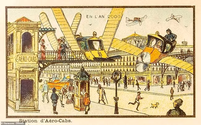 Theo các họa sĩ từ thế kỷ 19, 100 năm sau, con người trên thế giới sẽ có khả năng sinh sống dưới nước và bay lượn tự do như loài chim.