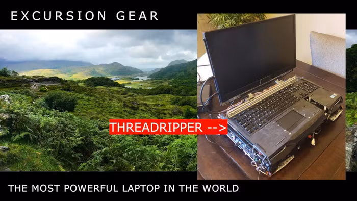 Theo đó thanh niên tên Jeff (đến từ kênh YouTube Excursion Gear) đã quyết định tự chế cho mình một con laptop trang bị CPU AMD Ryzen Threadripper 1950X 16 nhân 32 luồng - vốn dùng cho các máy desktop và anh gọi đùa đây là chiếc laptop mạnh mẽ nhất trên thế giới.