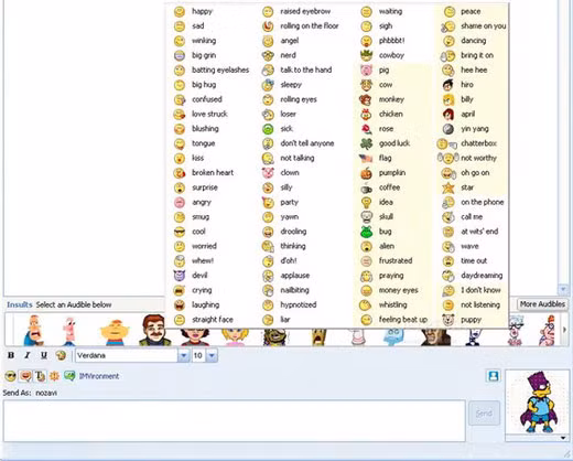 Khi dùng Yahoo Messenger chắc chắn sẽ không thể thiếu được bộ Icon Smile của ứng dụng này. Ở những ngày đầu Internet Việt Nam phát triển, thế hệ 8x, 9x luôn sử dụng icon để trò chuyện với nhau.