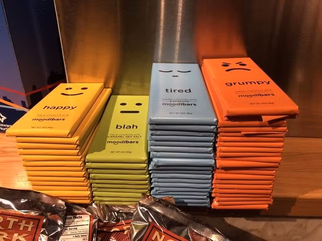 Những chồng socola này là biểu thị cho mức độ cảm xúc, tâm trạng khá hiệu quả.