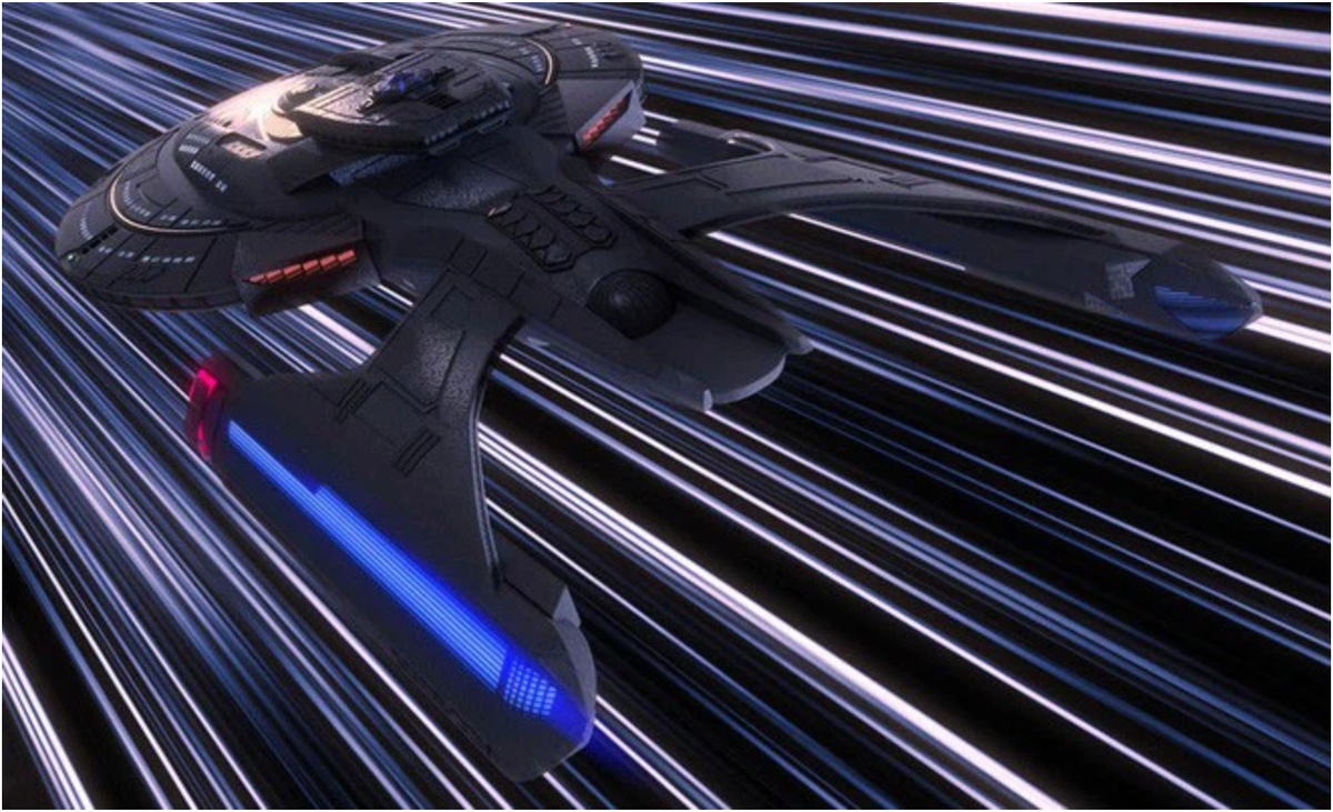 Khởi điểm của hiểu biết về động cơ warp là năm 1994, khi nhà vật lý lý thuyết Miguel Alcubierre nêu lên khái niệm về một động cơ bẻ cong được không gian.