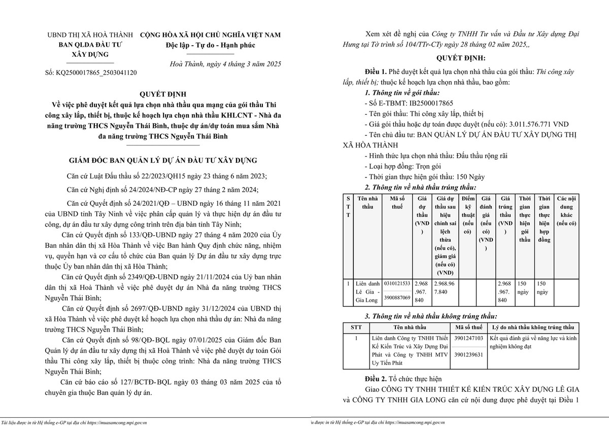 Tay Ninh: Goi thau xay nha da nang truong THCS Nguyen Thai Binh ve tay ai?-Hinh-2