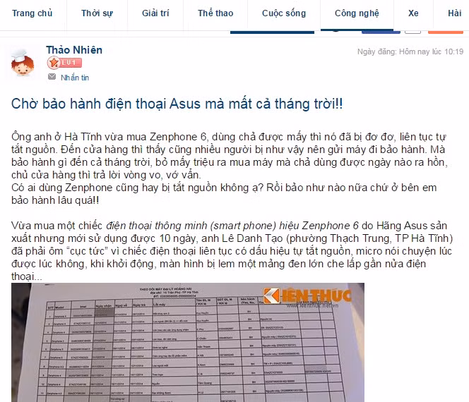Bao hanh dien thoai Asus mat ca thang, dan mạng búc xúc-Hinh-2