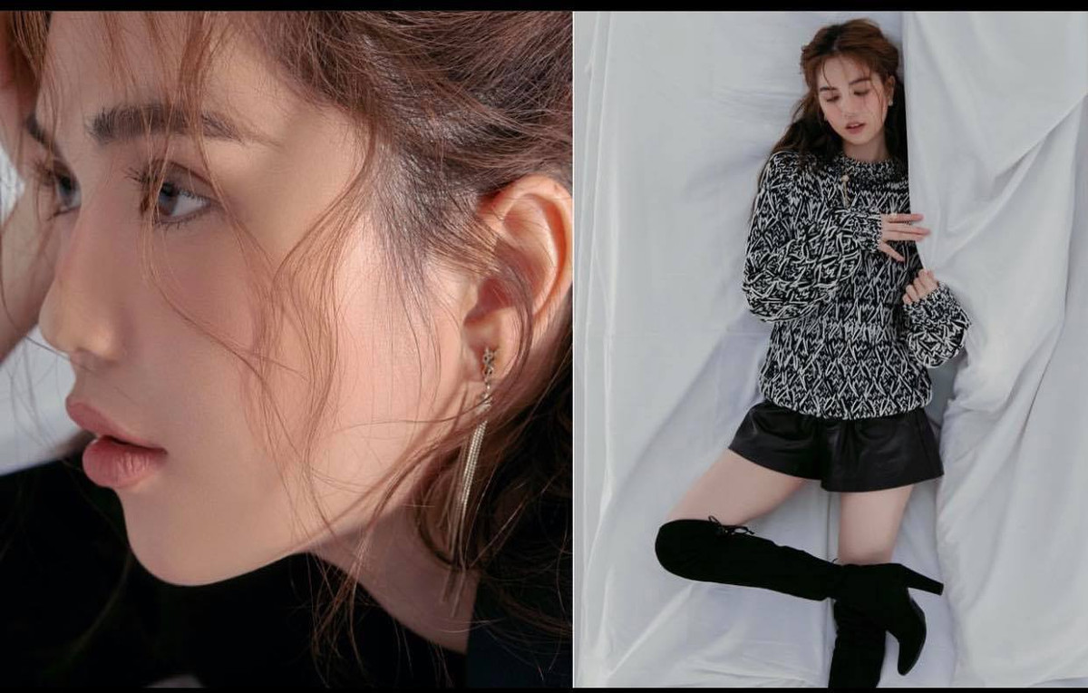 Áo len họa tiết lạ mắt kết hợp cùng boot cao cổ hack chân dài miên man.