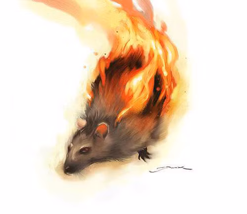 Từ thời cổ đại, người ta đã biết sử dụng “chuột lửa” để tấn công địch. Người ta ngấm ngầm thả những con chuột đã được nhỏ một vài giọt các chất dễ cháy như dầu chẳng hạn, vào doanh trại địch. Sớm hay muộn những con chuột này sẽ đi qua gần lửa và chất dễ cháy bắt lửa khiến nó bốc cháy. Hoảng loạn sẽ khiến nó chạy lung tung để làm mồi lửa thiêu cháy doanh trại bằng vải của địch.