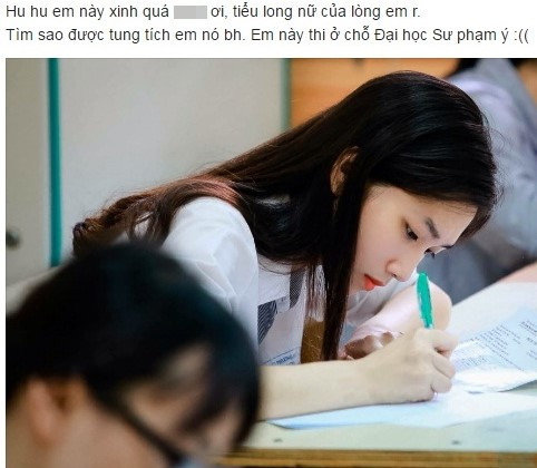 Khoảnh khắc xinh đẹp của nữ sinh thu hút sự chú ý trên mạng. Ảnh chụp màn hình.