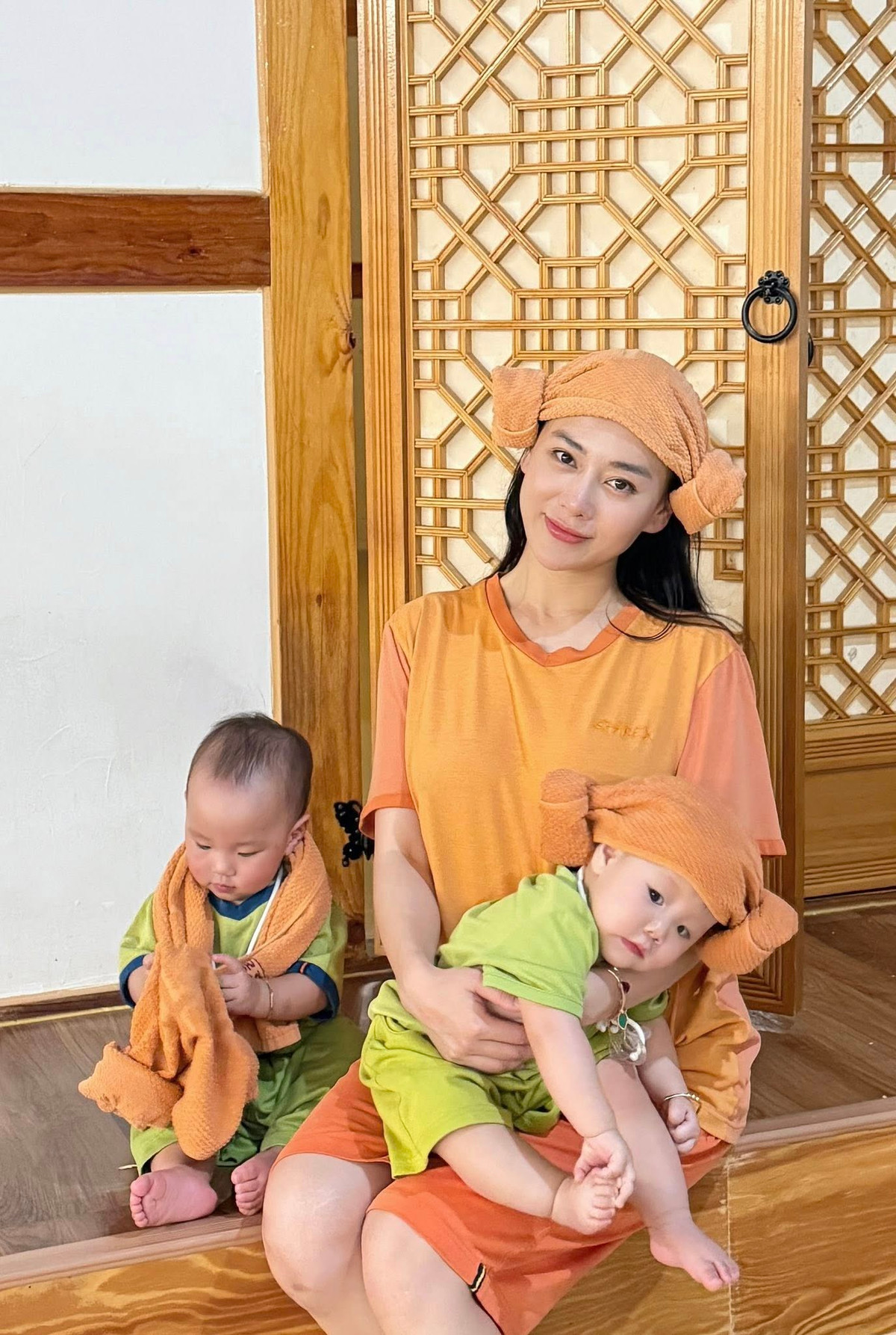 Vợ chồng Đỗ Phương Oanh có chuyến du lịch Hàn Quốc cùng cặp song sinh Jimmy - Jenny. Ảnh: FB Đỗ Phương Oanh