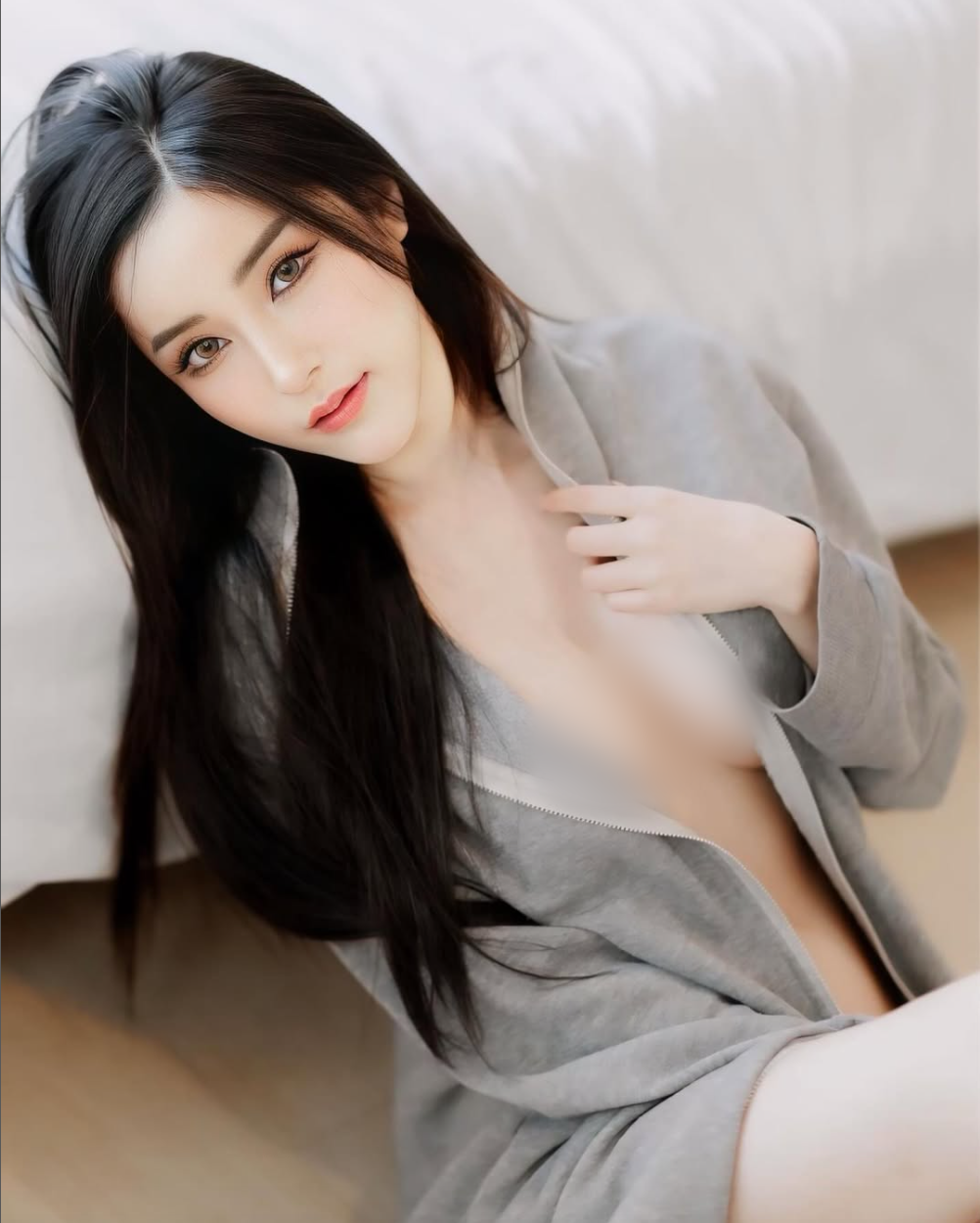 Phattaraphon lộ thềm ngực quyến rũ với mốt không nội y.