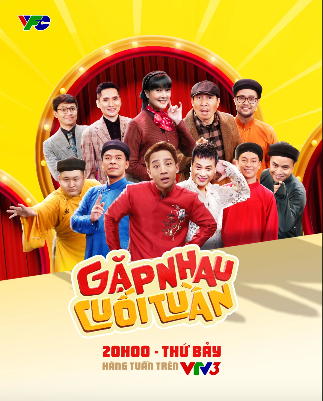 Đại diện Trung tâm Sản xuất phim truyền hình (Đài Truyền hình Việt Nam) cho biết, “Gặp nhau cuối tuần” phiên bản 2025 trở lại với diện mạo hoàn toàn mới, hiện đại, “bùng nổ” tiếng cười và chứa đựng những bất ngờ khó đoán. Ảnh: VFC