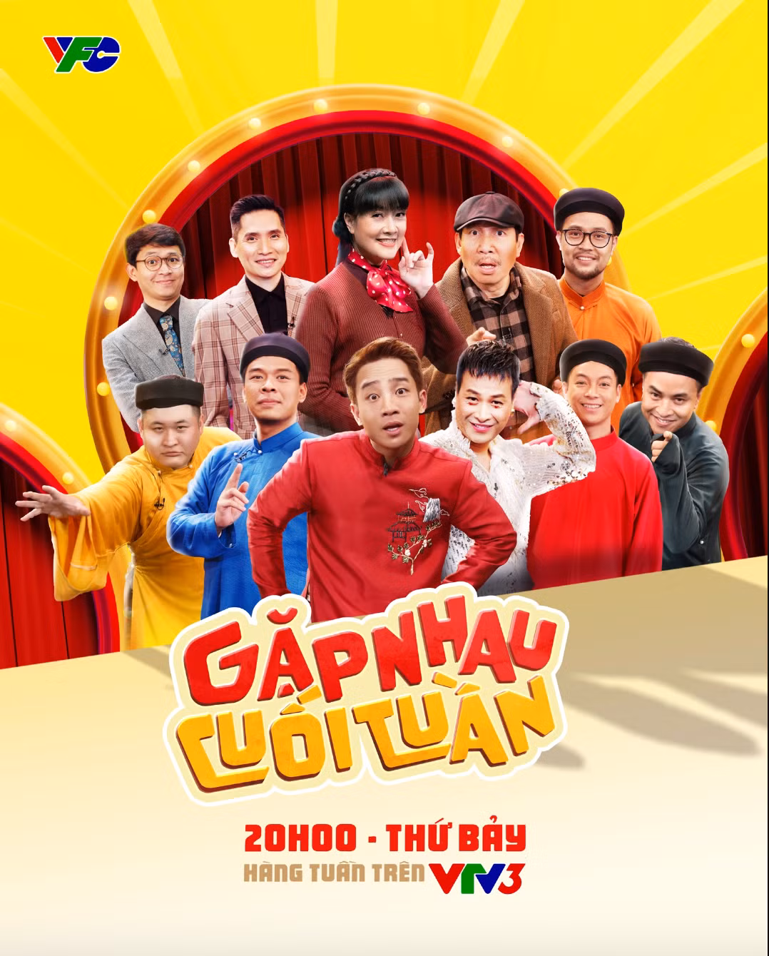 Đại diện Trung tâm Sản xuất phim truyền hình (Đài Truyền hình Việt Nam) cho biết, “Gặp nhau cuối tuần” phiên bản 2025 trở lại với diện mạo hoàn toàn mới, hiện đại, “bùng nổ” tiếng cười và chứa đựng những bất ngờ khó đoán. Ảnh: VFC