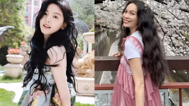 Ngoài biểu cảm ngọt ngào, có lẽ điểm chung của Hiền Thục và Chương Nhược Nam chính là mái tóc xoăn nhẹ vừa ngọt ngào, đáng yêu nhưng cũng không kém phần quyến rũ, lôi cuốn. Ảnh: FB Hien Thuc