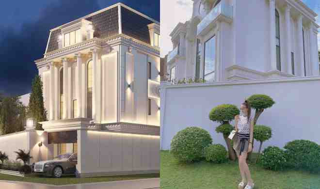 Nam doanh nhân đã mạnh tay chi 3,5 triệu USD (hơn 80 tỷ đồng) để xây dựng căn biệt thự xa hoa như lâu đài, tọa lạc tại quận 7, TP HCM dành tặng vợ. Hiện tại, đây cũng là tổ ấm của hai vợ chồng cô. Ảnh: FB Đặng Ngọc Huyền