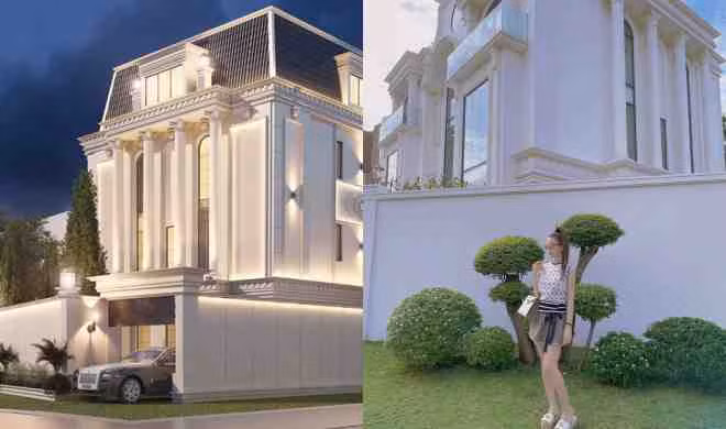 Nam doanh nhân đã mạnh tay chi 3,5 triệu USD (hơn 80 tỷ đồng) để xây dựng căn biệt thự xa hoa như lâu đài, tọa lạc tại quận 7, TP HCM dành tặng vợ. Hiện tại, đây cũng là tổ ấm của hai vợ chồng cô. Ảnh: FB Đặng Ngọc Huyền