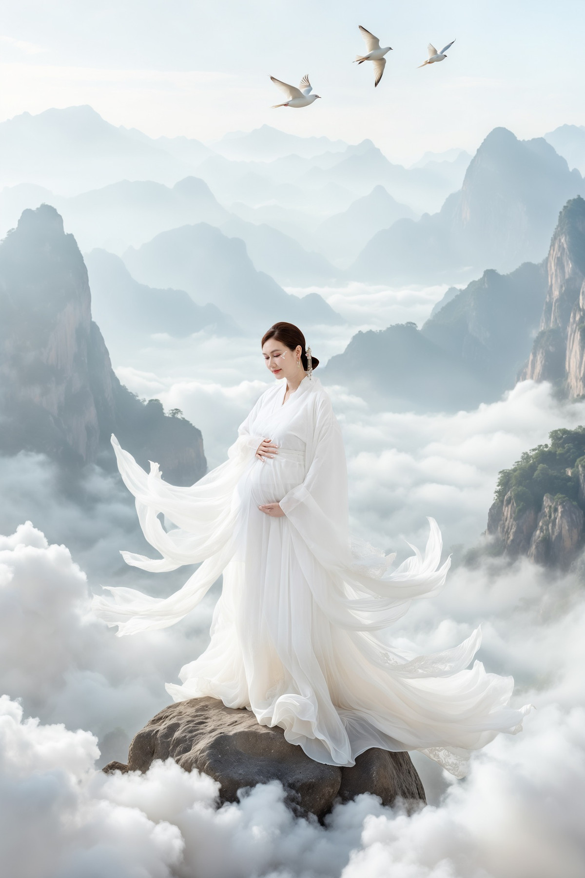 Diễn viên Hương Giang tung thêm bộ ảnh bụng bầu, hoá thân nàng tiên xinh đẹp, dịu dàng. Ảnh: FB Nguyễn Hương Giang