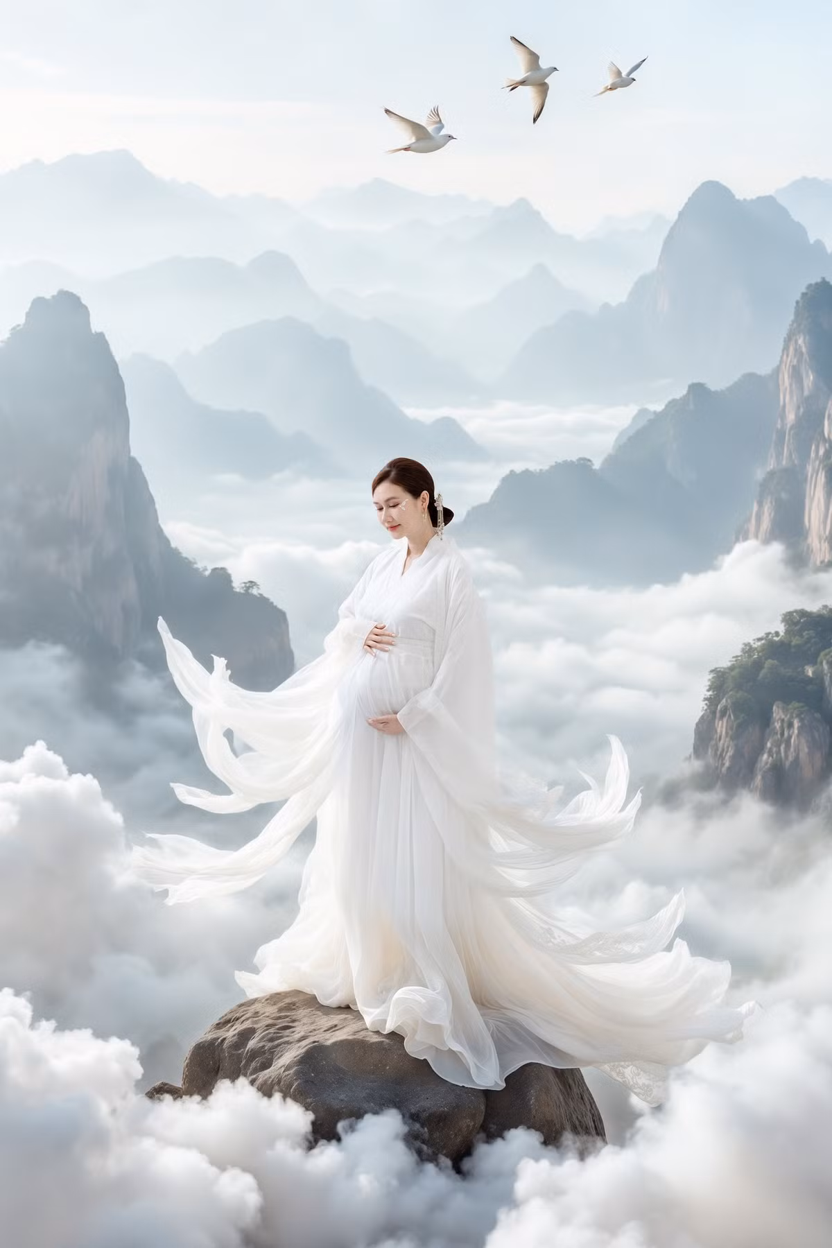 Diễn viên Hương Giang tung thêm bộ ảnh bụng bầu, hoá thân nàng tiên xinh đẹp, dịu dàng. Ảnh: FB Nguyễn Hương Giang