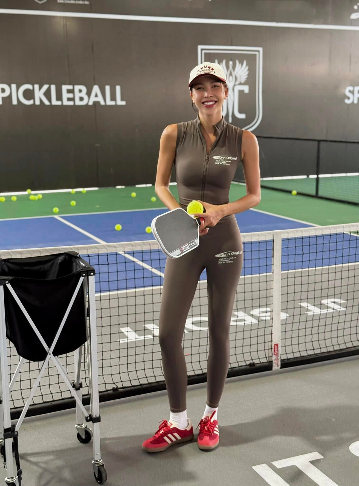 Minh Triệu lên đồ ra sân chơi pickleball. Ảnh: FB Pham Dinh Minh Trieu