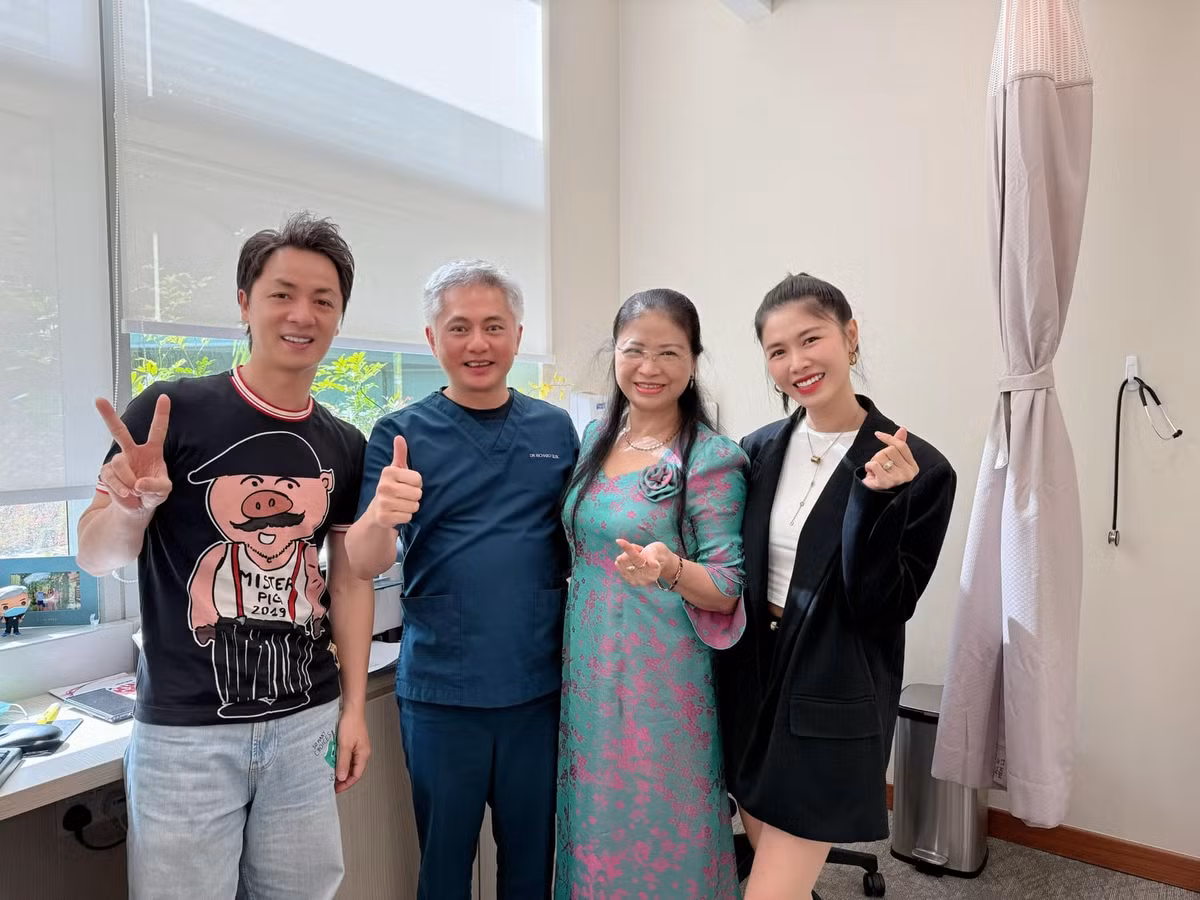 Thuỷ Anh và chồng Đăng Khôi đồng hành cùng mẹ trong chuyến xuất ngoại chữa bệnh kết hợp du lịch. Ảnh: FB Thuy Anh Le