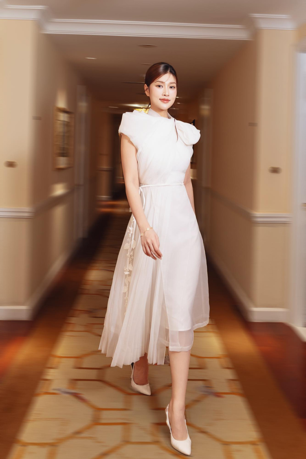 Hoa hậu Đoàn Thiên Ân khoe giao diện ngọt ngào. Ảnh: FB Đoàn Thiên Ân