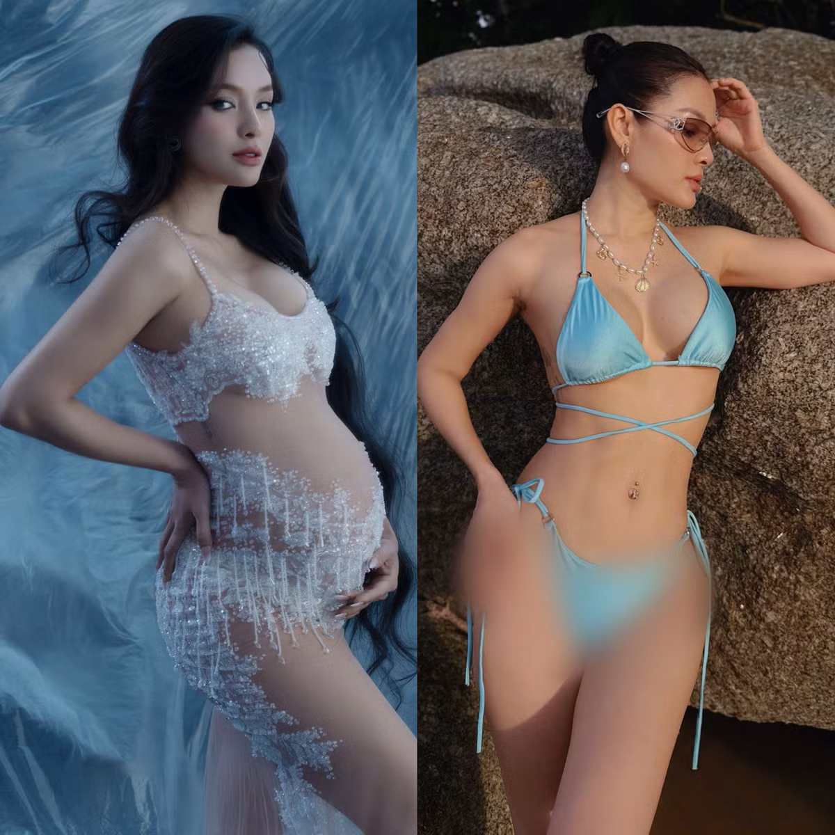 Nữ diễn viên cho biết: "Hành trình từ cơ bụng số 0 đến cơ bụng số 11 của mẹ bỉm sau hơn 3 tháng sinh Loka". Ảnh: FB Phương Trinh Jolie