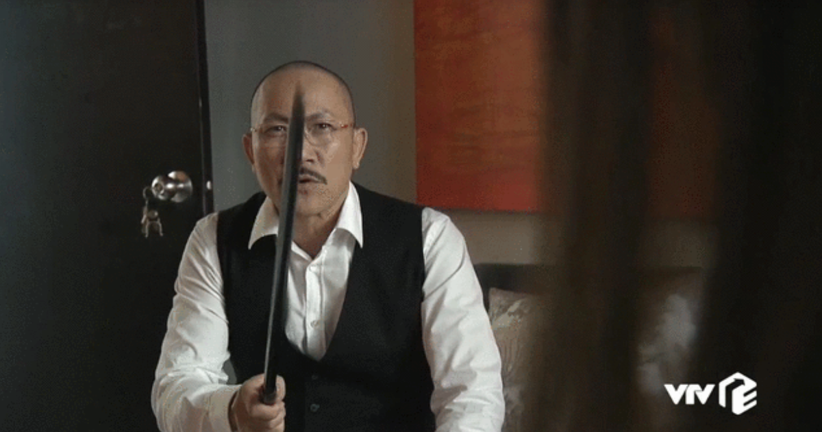 NSƯT Hoàng Hải từng gây chú ý khi vào vai ông trùm đầu trọc trong phim Mê cung. Ảnh chụp màn hình