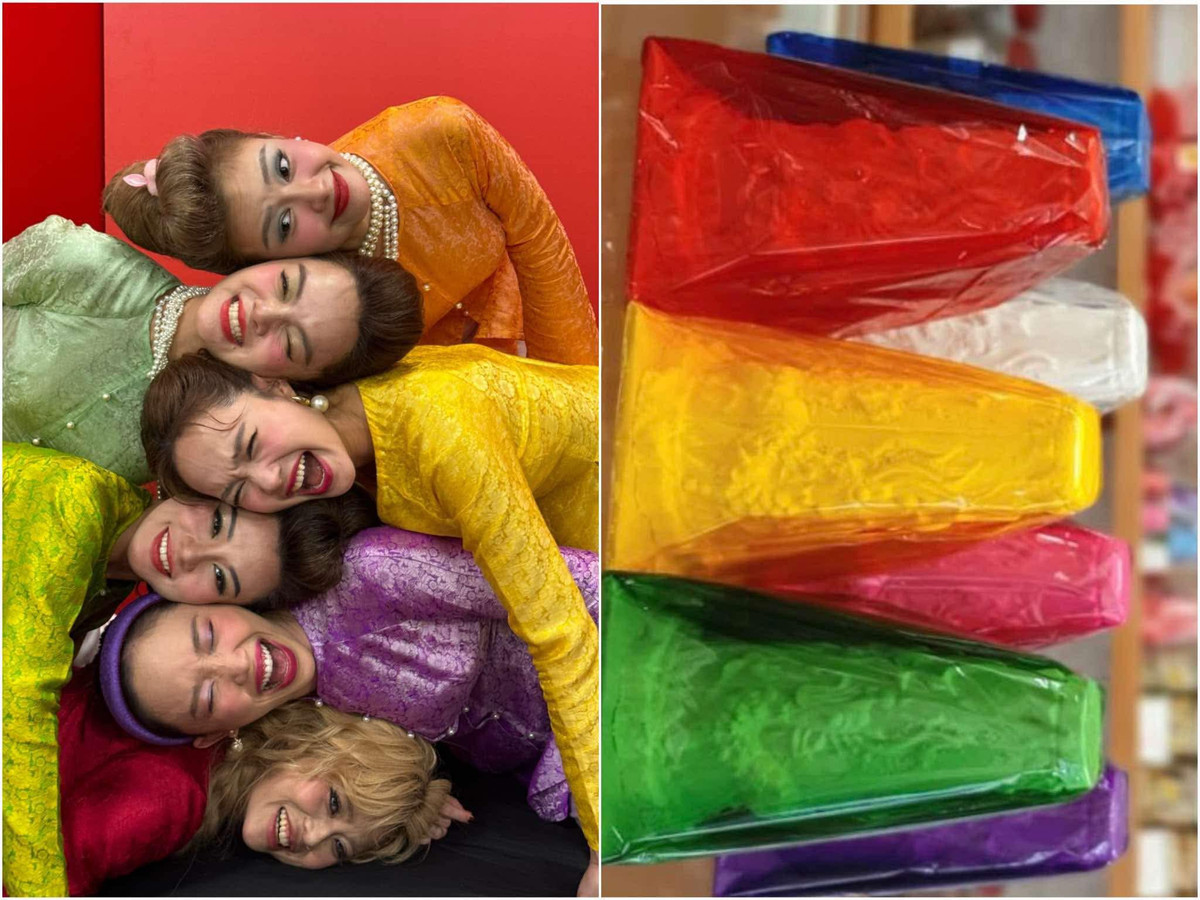 Minh Hằng đăng ảnh "các chị đẹp" diện trang phục rực rỡ như những chiếc oản. Ảnh: FB Minh Hằng