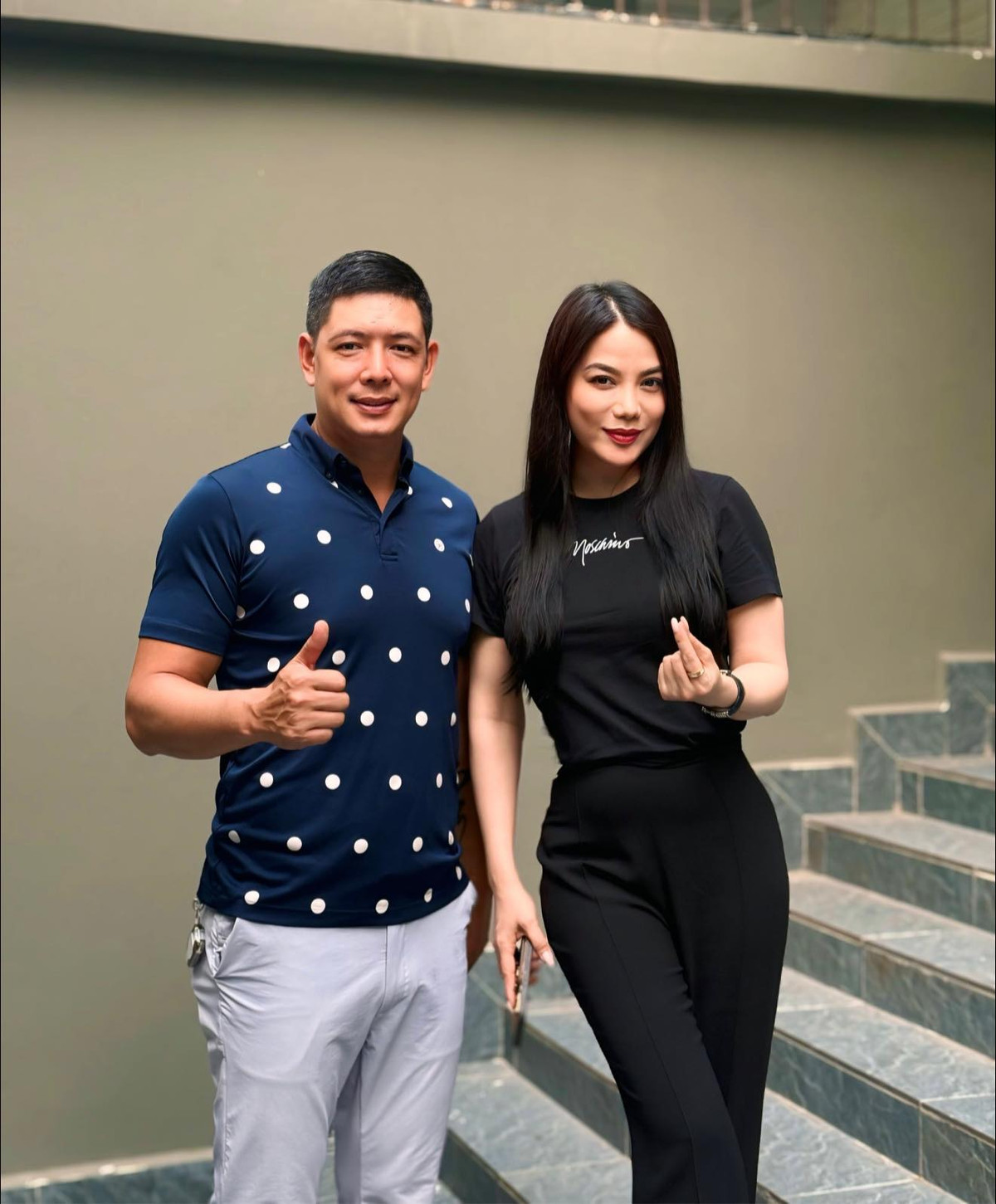 Diễn viên Trương Ngọc Ánh hội ngộ MC Bình Minh. Ảnh: FB Trương Ngọc Ánh