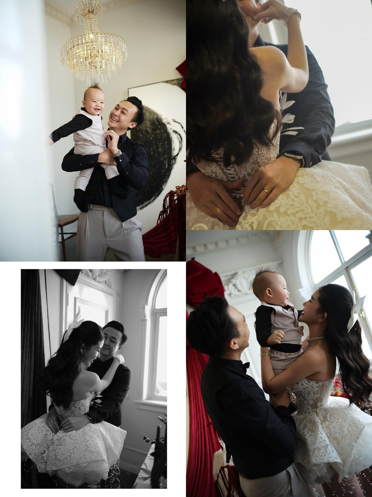 Lê Âu Ngân Anh kỷ niệm 2 năm ngày cưới bằng bộ hình đáng yêu bên chồng con. Ảnh: FB Lê Âu Ngân Anh