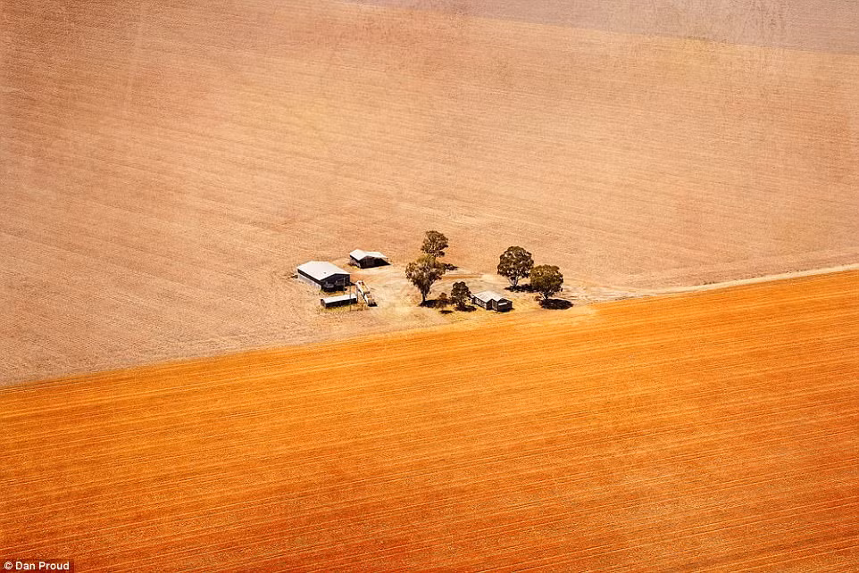 Một vài ngôi nhà nằm giữa không gian mênh mông ở Warra, Queensland. Ảnh: Daily Mail.