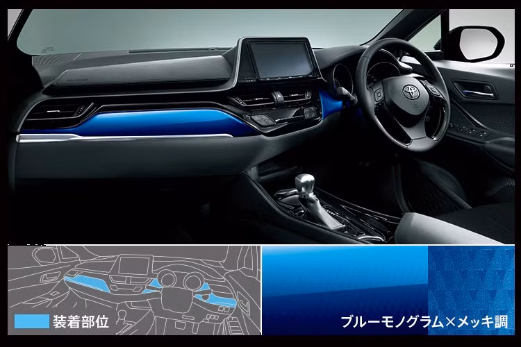 Modellista cũng chú trọng hơn tới nội thất của C-HR so với TRD khi cung cấp cho chiếc xe những tấm ốp nội thất màu xanh hoặc titan với vân đặc biệt, đồng thời có sẵn những tùy chọn đèn chiếu sáng LED trong cabin, dưới cửa xe hoặc khoang hành lý phía sau.