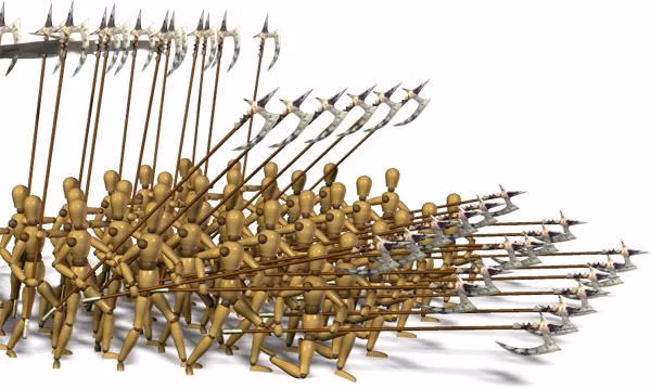 Trong tiếng Việt, Phalanx có thể dịch ra là Phương trận. Loại chiến thuật này được sử dụng phổ biến trong quân đội Hy Lạp cổ đại và là chiến thuật khắc chế kỵ binh hữu hiệu bậc nhất vào thời điểm đó. Nguồn ảnh: Share.