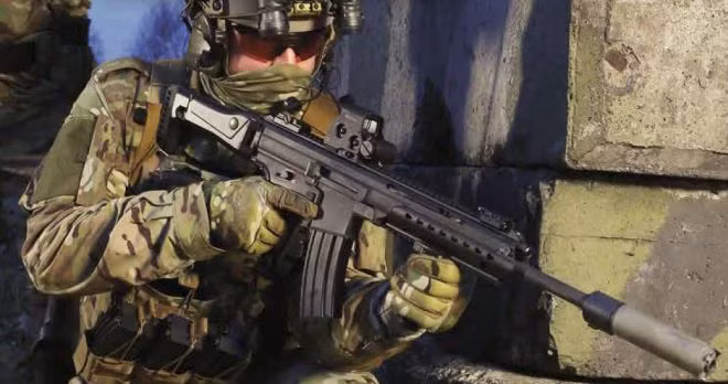 Hộp tiếp đạn tiêu chuẩn của HK433 có dự trữ 30 viên, bất kể cỡ đạn nào. Loại súng này có nhiều thanh ray và hỗ trợ nhiều loại kính ngắm khác nhau. Nguồn ảnh: Firearm.