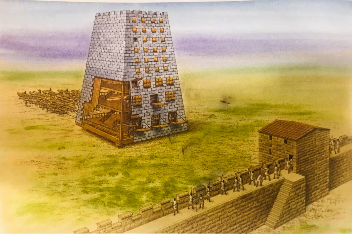 Tháp công thành. Ảnh: CM.